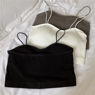 Áo bra nữ chất cotton co giãn tốt Áo lót 2 dây mút sẵn mỏng nhẹ kiểu basic màu trơn dễ phối đồ B7719