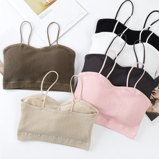 Áo bra nữ chất cotton co giãn tốt Áo lót 2 dây mút sẵn mỏng nhẹ kiểu basic màu trơn dễ phối đồ B7719