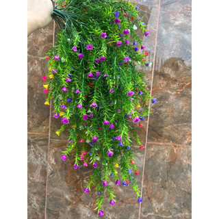 Bụi rủ hoa hồng 5 nhánh treo tường , cụm, cành hoa Hồng nhí- Hoa giả decor