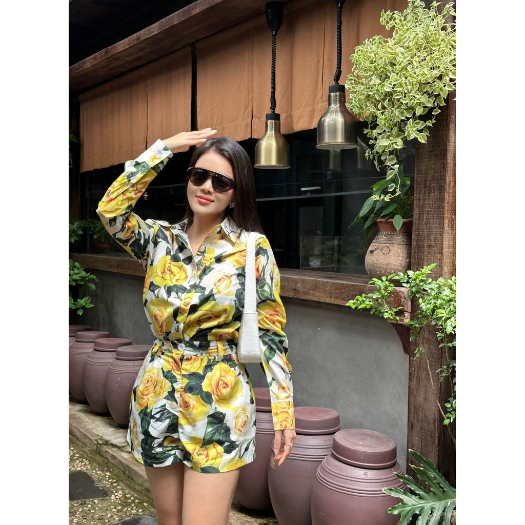 set áo váy hoa vàng 🌼 xinh mùa xuân