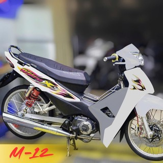 Tem rời xe Wave X 110cc mẫu VÂN LỬA 7 mẫu dán trang trí dàn áo M12