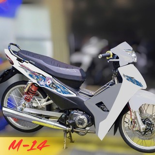 Tem rời xe Wave 110cc mẫu ẮT RÔ trang trí nổi bật với decal 3 lớp M14