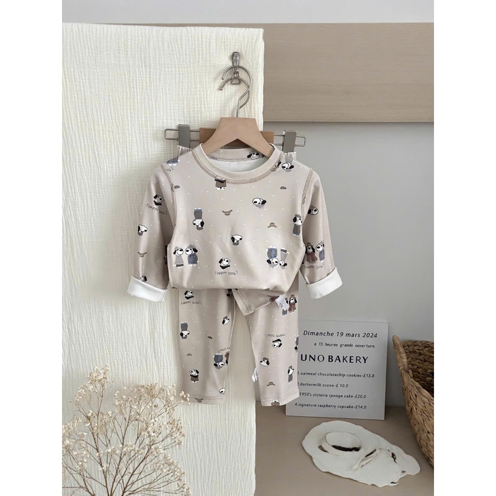 Bộ Thu Đông Dài Tay Cho Bé Trai Bé Gái Chất Cotton Nỉ Mềm Mại Cho Bé,Quần Áo Trẻ Em Thu Đông QCCC Từ 7-22kg