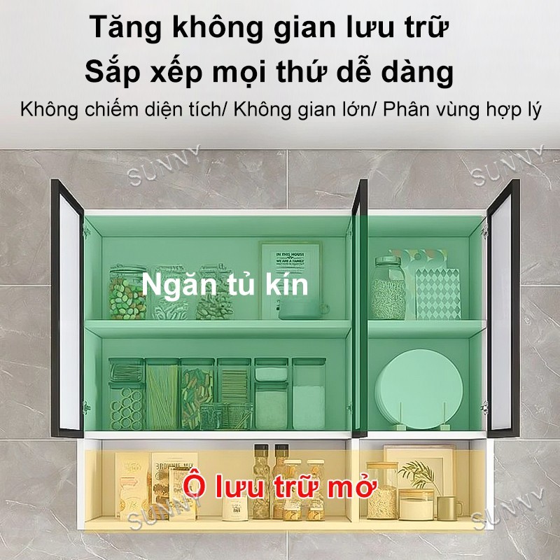SUNNY Tủ Treo Tường Hợp Kim Nhôm Nhà Bếp Chống Ẩm Chống Gỉ Tiết Kiệm Không Gian