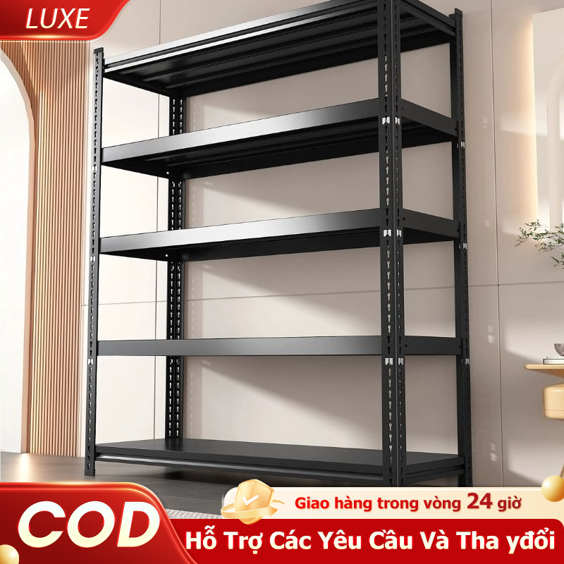 LUXE Kệ sắt v lỗ Kệ hàng Có thể chịu được 500kg Kệ để đồ Điều chỉnh chiều cao