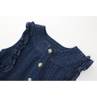 Váy Cho Bé Gái, Váy Bò Trơn Cho Bé Gái Chất Liệu Jean Cotton Mềm Mại