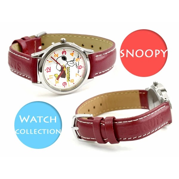 Đồng Hồ Nữ Citizen Q&Q PEANUTS Snoopy Analog - Dây Da Chống Nước 28mm Mặt Tròn
