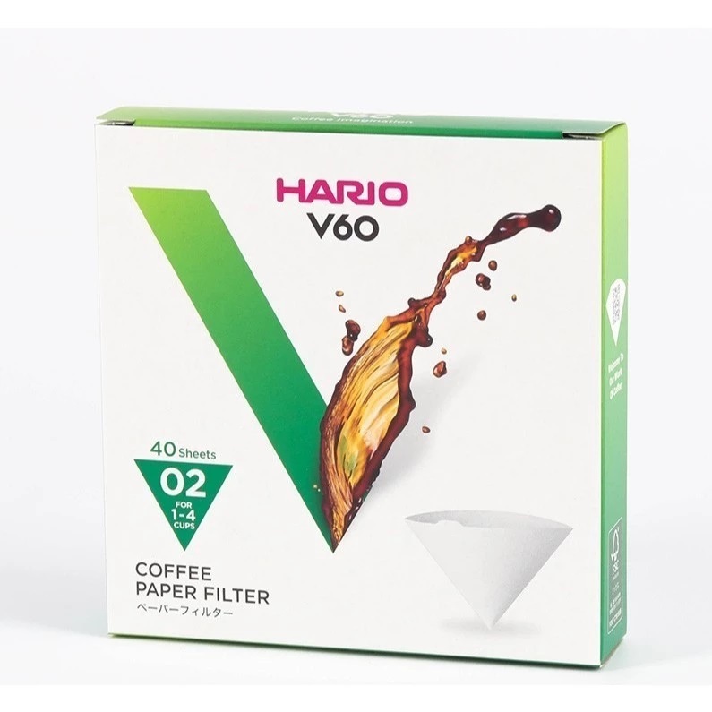 Giấy Lọc Cà Phê Hario 100 Cái V60-VCF-01-100W /V60VCF-02-100W (Size 01 +02,Màu Trắng)