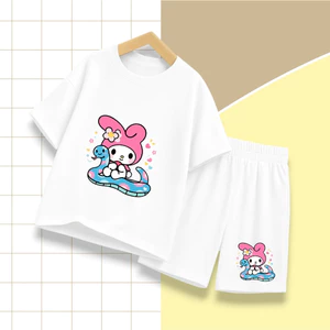 Set Bộ Trẻ Em Cho Bé Hình Thỏ Tai Hồng Ngồi Bên Rắn Xanh Ngộ Nghĩnh, Chất Vải Cotton Mềm Mịn (M 286)