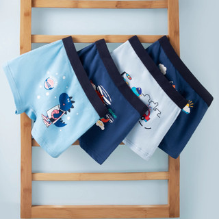 Set 4 Quần lót đùi bé trai cotton cao cấp, Quần chip em bé co dãn tốt họa tiết khủng long cute L1018
