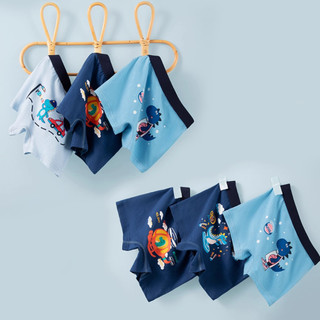 Set 4 Quần lót đùi bé trai cotton cao cấp, Quần chip em bé co dãn tốt họa tiết khủng long cute L1018