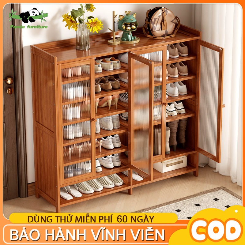Tủ giày nam tủ giày tre gỗ tủ giày gỗ công suất lớn tủ chống bụi cửa tủ ...