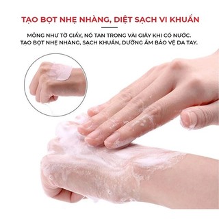 Xà Phòng Giấy Bỏ Túi Nhỏ Gọn Mang Đi Tiện Lợi, Giữ Gìn Vệ Sinh Sạch Sẽ Hộp 50 Miếng