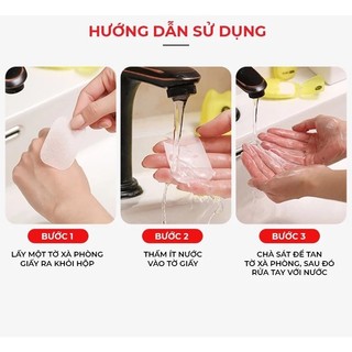 Xà Phòng Giấy Bỏ Túi Nhỏ Gọn Mang Đi Tiện Lợi, Giữ Gìn Vệ Sinh Sạch Sẽ Hộp 50 Miếng