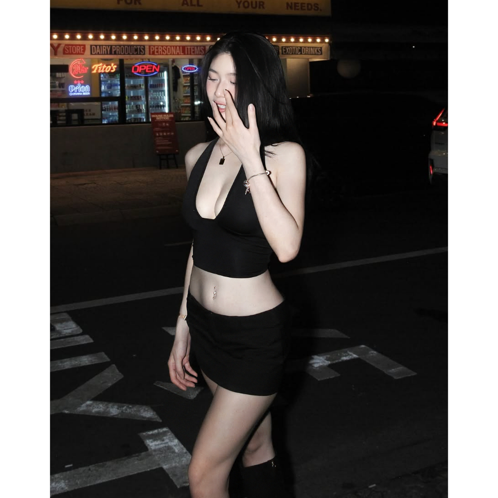 Chân Váy Khaki Ngắn Cạp Trễ Sexy ( Có Lót ) - THUNDEROUS MINI SKIRT / BLACK