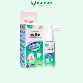 Xịt chống sâu răng Midkid – bảo vệ men răng & hỗ trợ vệ sinh miệng hàng ngày - hương nho 30ml