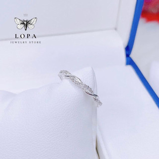 Nhẫn nữ SK70 bạc ta LoPa dáng xoăn nhỏ xinh xinh điệu đà,Bạc LoPa