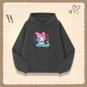 Áo Hoodie Cho Bé – Hình Thỏ Tai Hồng Ngồi Bên Rắn Xanh Cute, Vải Cotton Nỉ Ấm Áp Dễ Mặc (M 286)