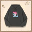 Áo Hoodie Cho Bé – Hình Thỏ Tai Hồng Ngồi Bên Rắn Xanh Cute, Vải Cotton Nỉ Ấm Áp Dễ Mặc (M 286)