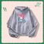 Áo Hoodie Cho Bé – Hình Thỏ Tai Hồng Ngồi Bên Rắn Xanh Cute, Vải Cotton Nỉ Ấm Áp Dễ Mặc (M 286)