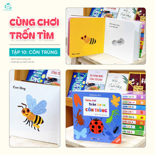 Sách - Cùng Chơi Trốn Tìm - Tập 10: Côn Trùng- Ehon Tương Tác Bìa Cứng cho bé 0-6 tuổi