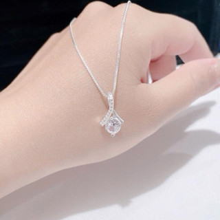 [Hộp Xinh ] Dây chuyền SK38 Bạc LoPa LoPa,dây trơn đá đuôi chéo dáng nhẹ nhàng,Bạc LoPa