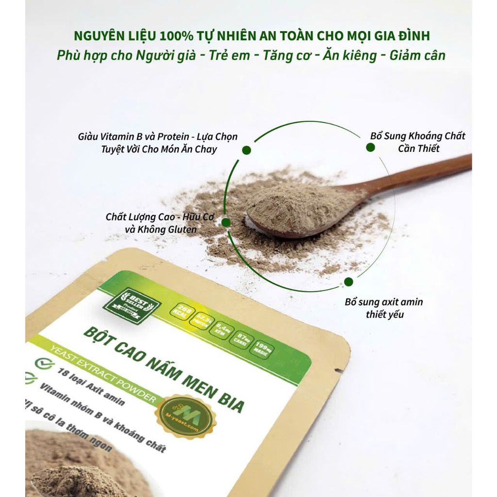 [COMBO 3] Bột nấm men bia hương Socola 100g - Bột dinh dưỡng tự nhiên dễ sử dụng m-yeast