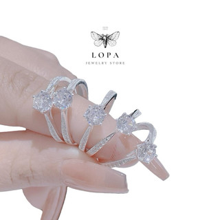 Nhẫn SK25 bạc nữ Bạc LoPa, nhẫn dáng cầu hôn nhẹ nhàng thanh lịch, Bạc LoPa