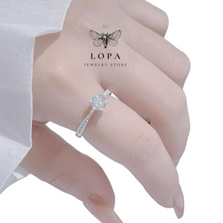 Nhẫn SK25 bạc nữ Bạc LoPa, nhẫn dáng cầu hôn nhẹ nhàng thanh lịch, Bạc LoPa