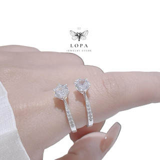 Nhẫn SK25 bạc nữ Bạc LoPa, nhẫn dáng cầu hôn nhẹ nhàng thanh lịch, Bạc LoPa