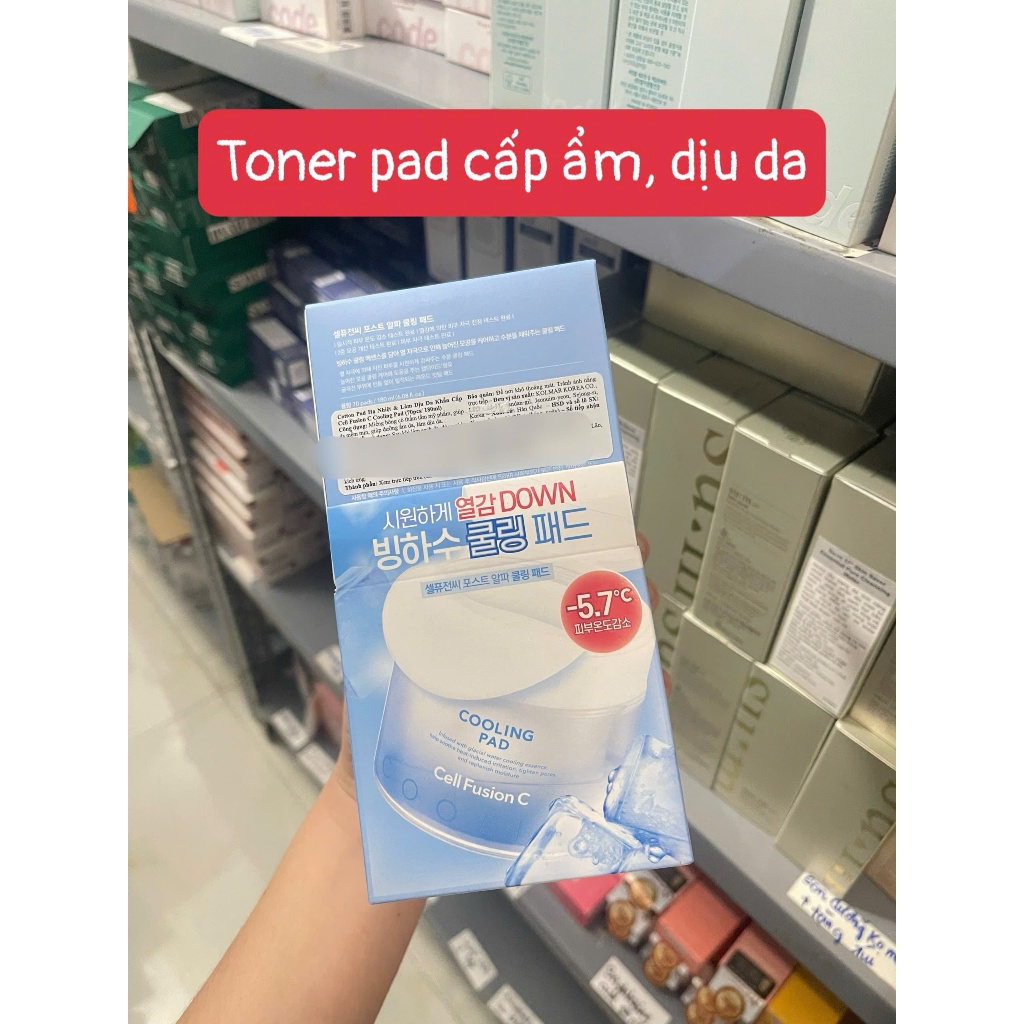 Toner Pad hạ nhiệt, làm dịu Cell Fusion C Cooling Pad, CICA Cooling Pad 70 miếng/180ml