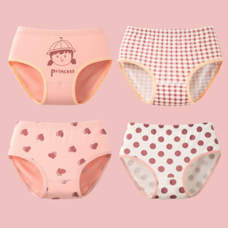 Set 4 quần lót bé gái tam giác, đồ lót trẻ em quần chip chất cotton co dãn họa tiết xinh xắn L7003