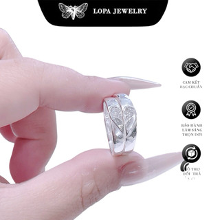 [Hộp Xinh]Nhẫn Đôi Bạc Ta SK003, đôi tim ghép tình yêu,cá tính,kỷ niệm,Bạc LoPa