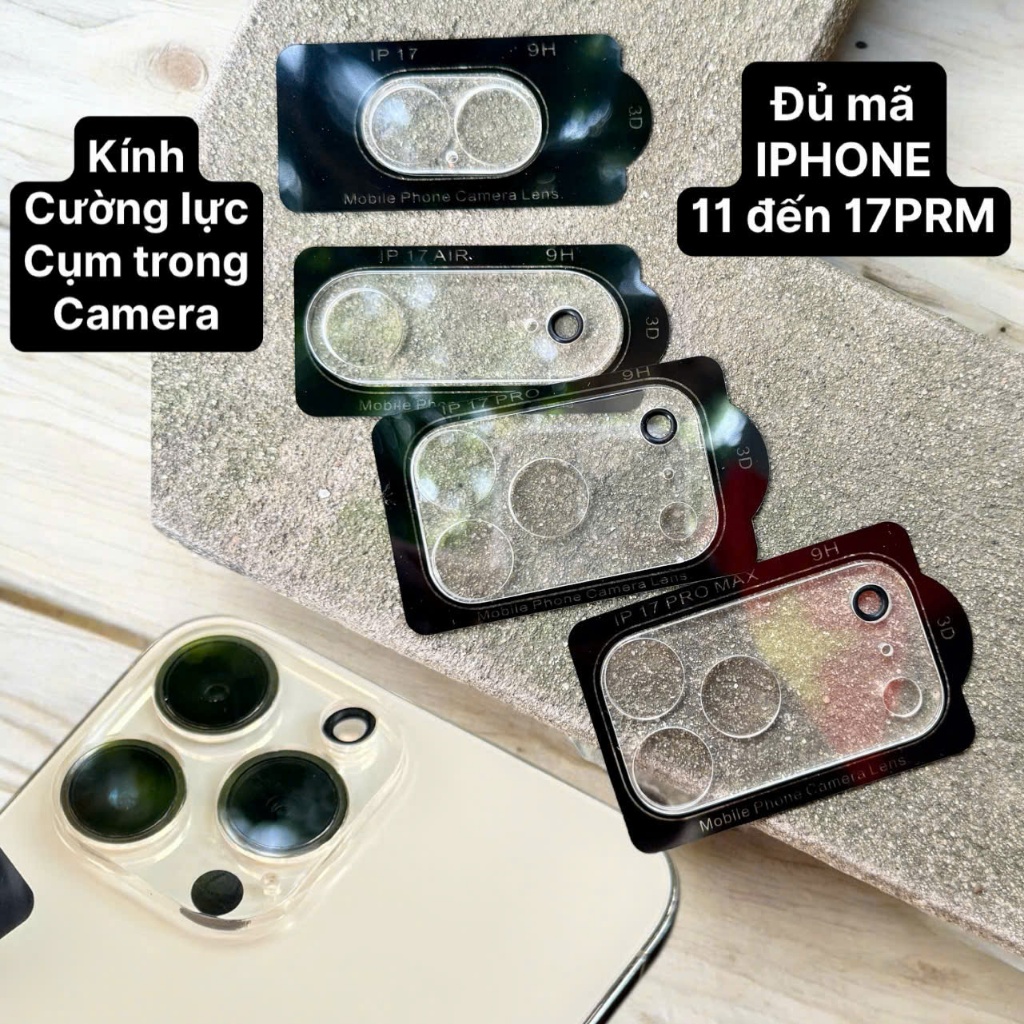 (Tặng lau) Kính Cường Lực Bảo Vệ Camera 7Plus/8Plus/11/12/13/14/15/16/17/18/Pro/Max/Plus/promax/mini kính trong suốt