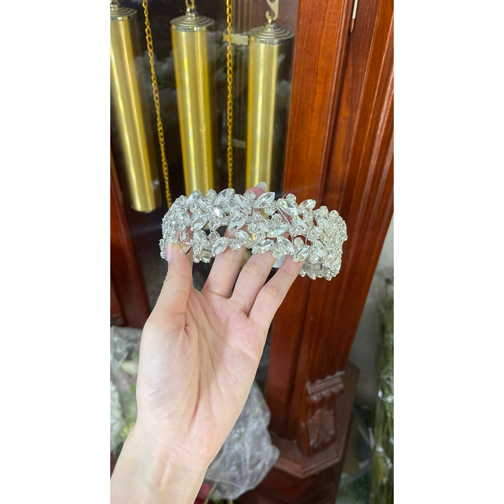 Bờm cài tóc cô dâu bản to lấp lánh-TB1512|PHUKIENCUOIYENLINH