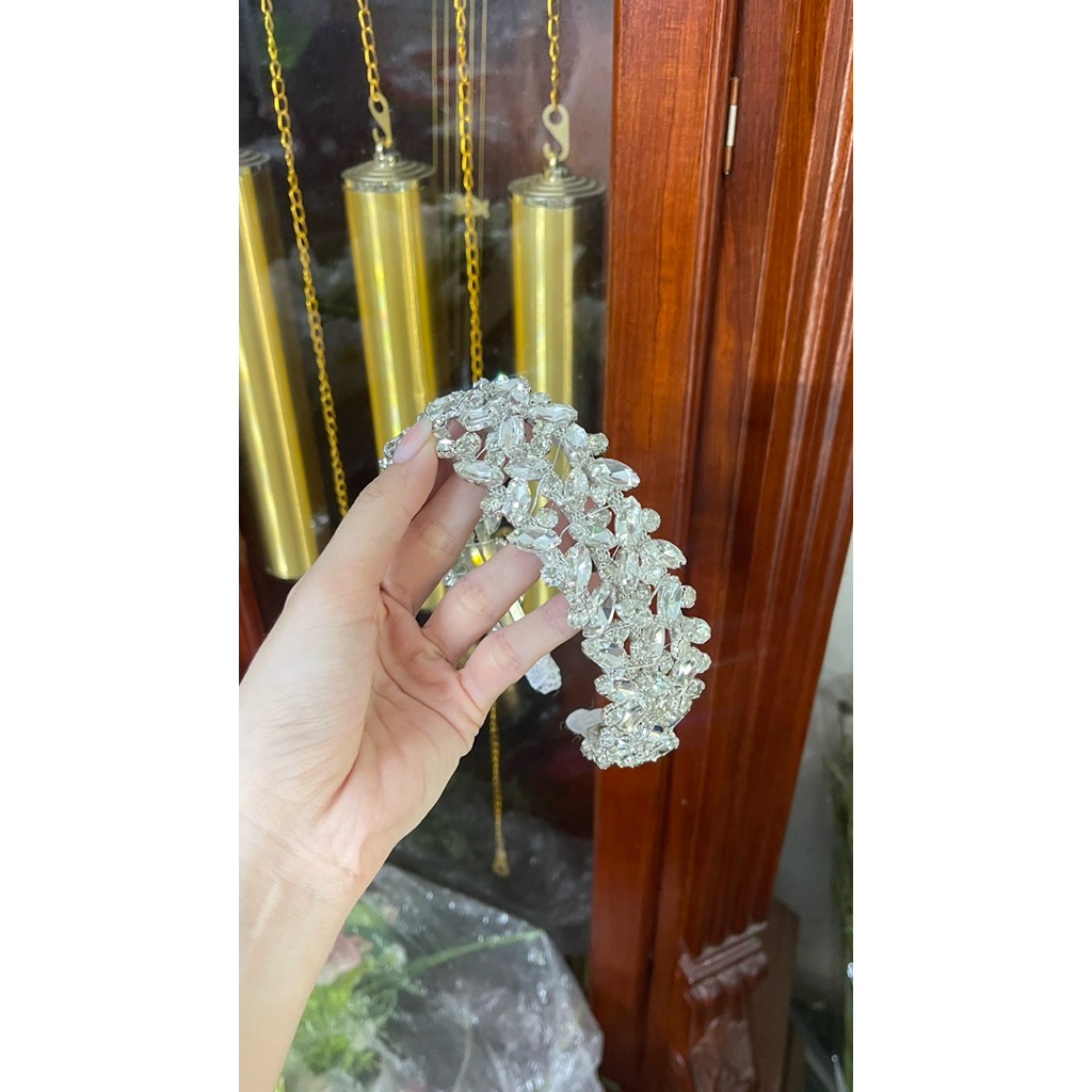 Bờm cài tóc cô dâu bản to lấp lánh-TB1512|PHUKIENCUOIYENLINH