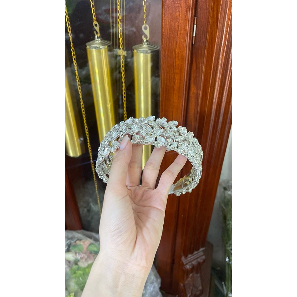 Bờm cài tóc cô dâu bản to lấp lánh-TB1512|PHUKIENCUOIYENLINH