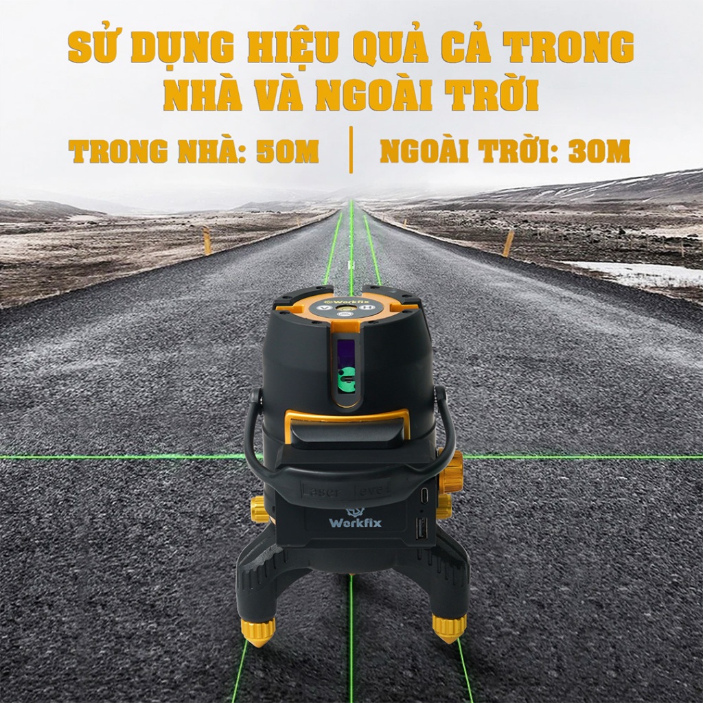 FULL PHỤ KIỆN Máy Bắn Cân Bằng Laser LS05PRO, Bluetooth 5 Tia, Xoay 360°, Kèm Chân