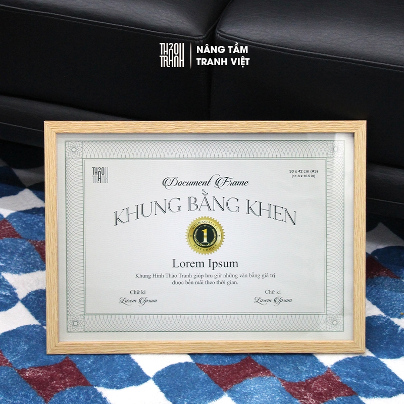 Khung Hình A3 (30x42cm) Treo Tường – Khung Bằng Khen Mặt Mica Trang Trí Tường – Khung Ảnh Thảo Tranh