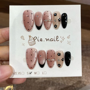 421. nailbox mắt mèo ánh trăng hồng đậm. mix đen
