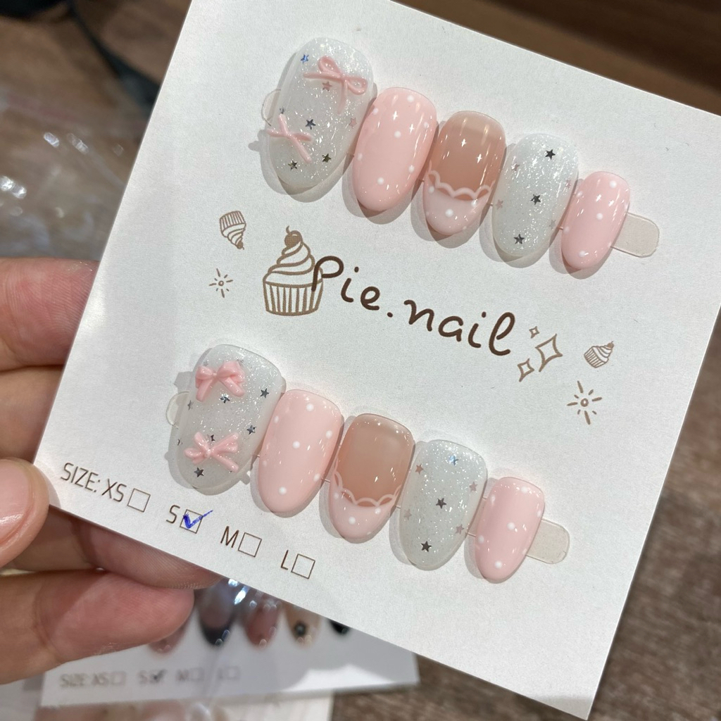 422. nailbox hồng pastel, thạch gạo mix sao