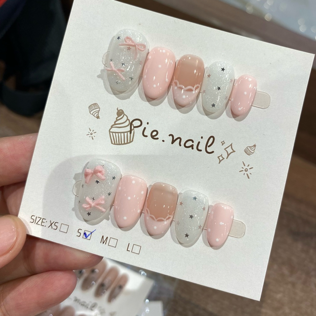 422. nailbox hồng pastel, thạch gạo mix sao