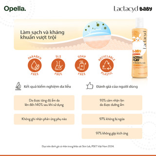 Bộ 2 chai Sữa Tắm Gội Trẻ Em Lactacyd Baby Active Play, Giúp Đề Kháng Da Và Bảo Vệ Bé Khỏi Vi Khuẩn 250ml/chai