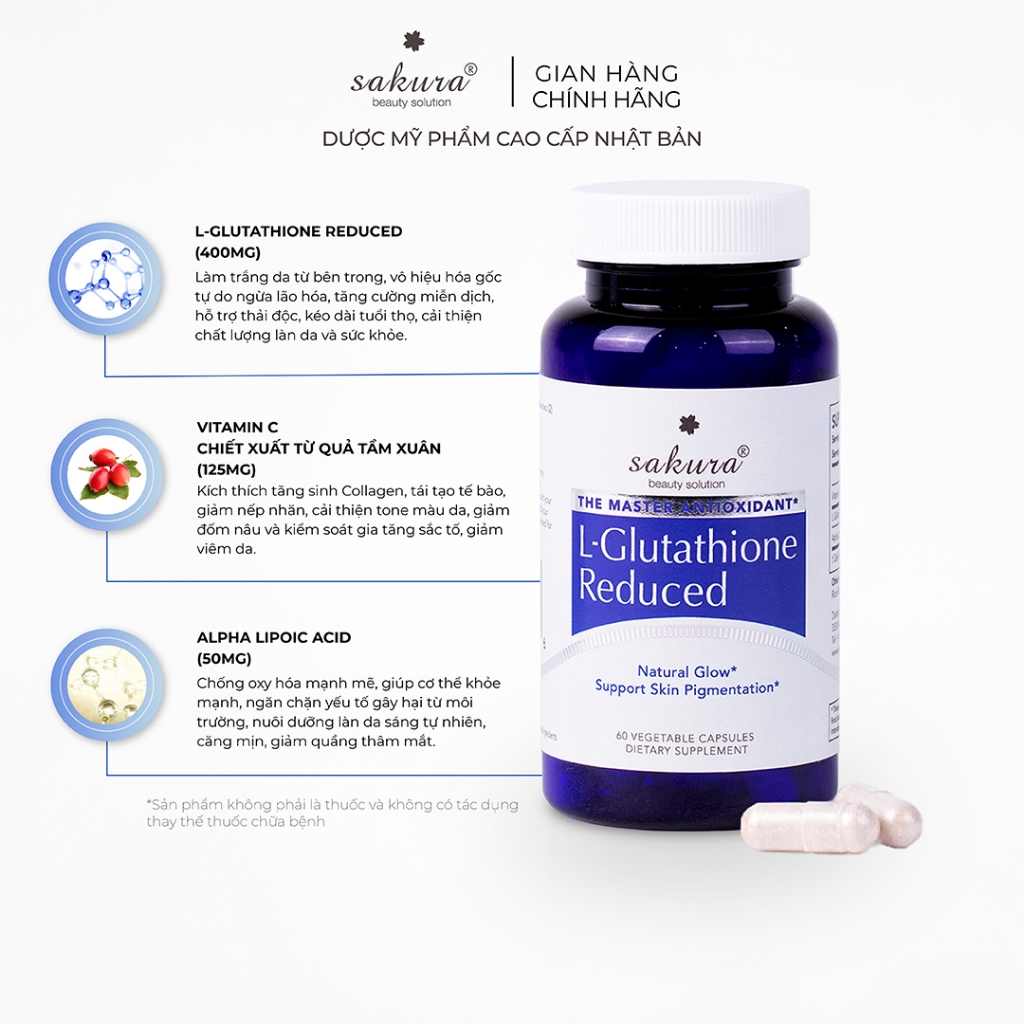 sakura l-glutathione reduced Best Glutathione Supplement main image 0