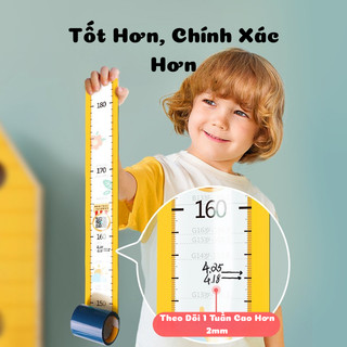 Thước Đo Chiều Cao Dán Tường Hình Khủng Long T-Rex 2IN1 Cho Bé, Giúp Bé Đo Chiều Cao Và Tập Nhảy Cao