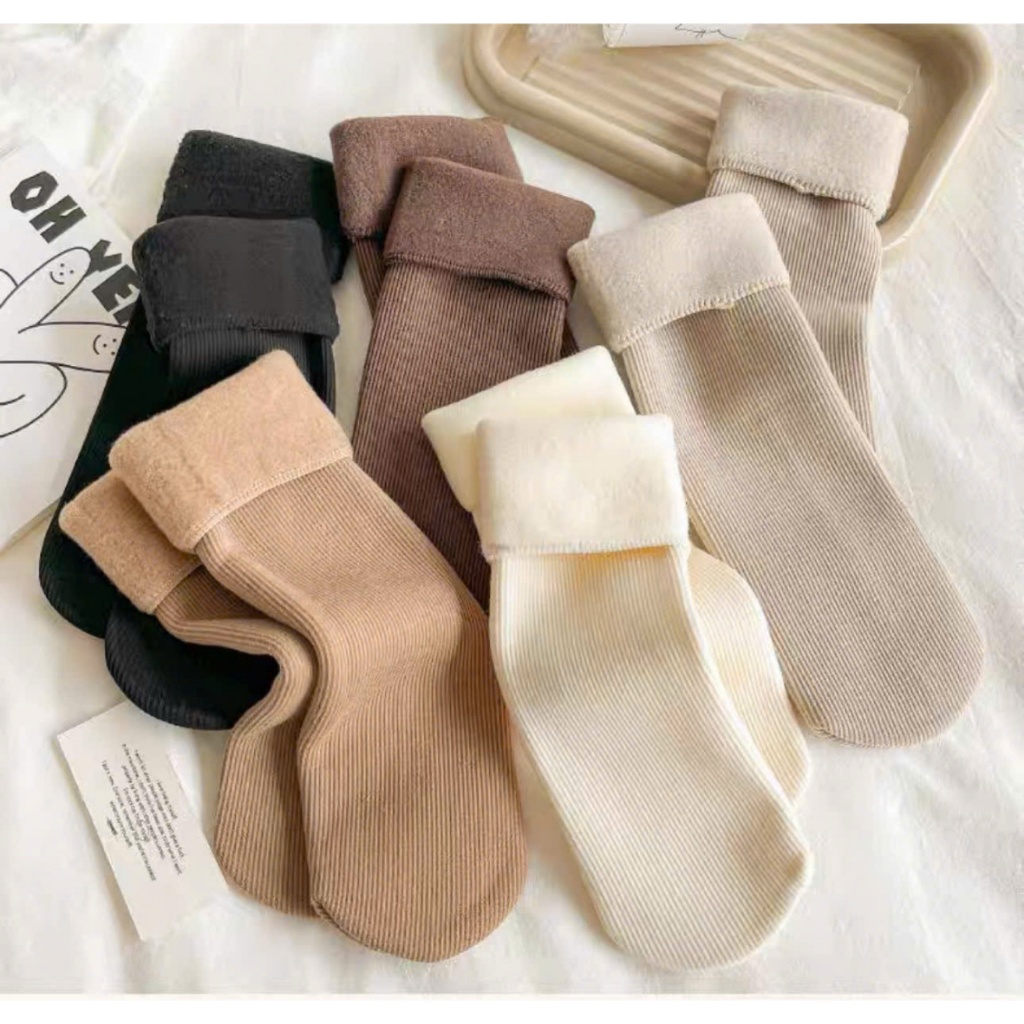 Tất Nữ Giữ Ấm Lót Lông Mềm Mịn Dày Dặn Mùa Đông Chống Lạnh Cao Cấp Giữ Nhiệt Cực Tốt Nhiều Màu Basic Êm Ái