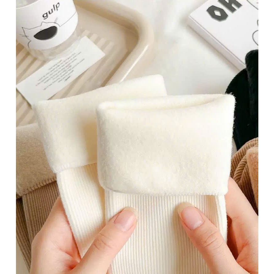 Tất Nữ Giữ Ấm Lót Lông Mềm Mịn Dày Dặn Mùa Đông Chống Lạnh Cao Cấp Giữ Nhiệt Cực Tốt Nhiều Màu Basic Êm Ái