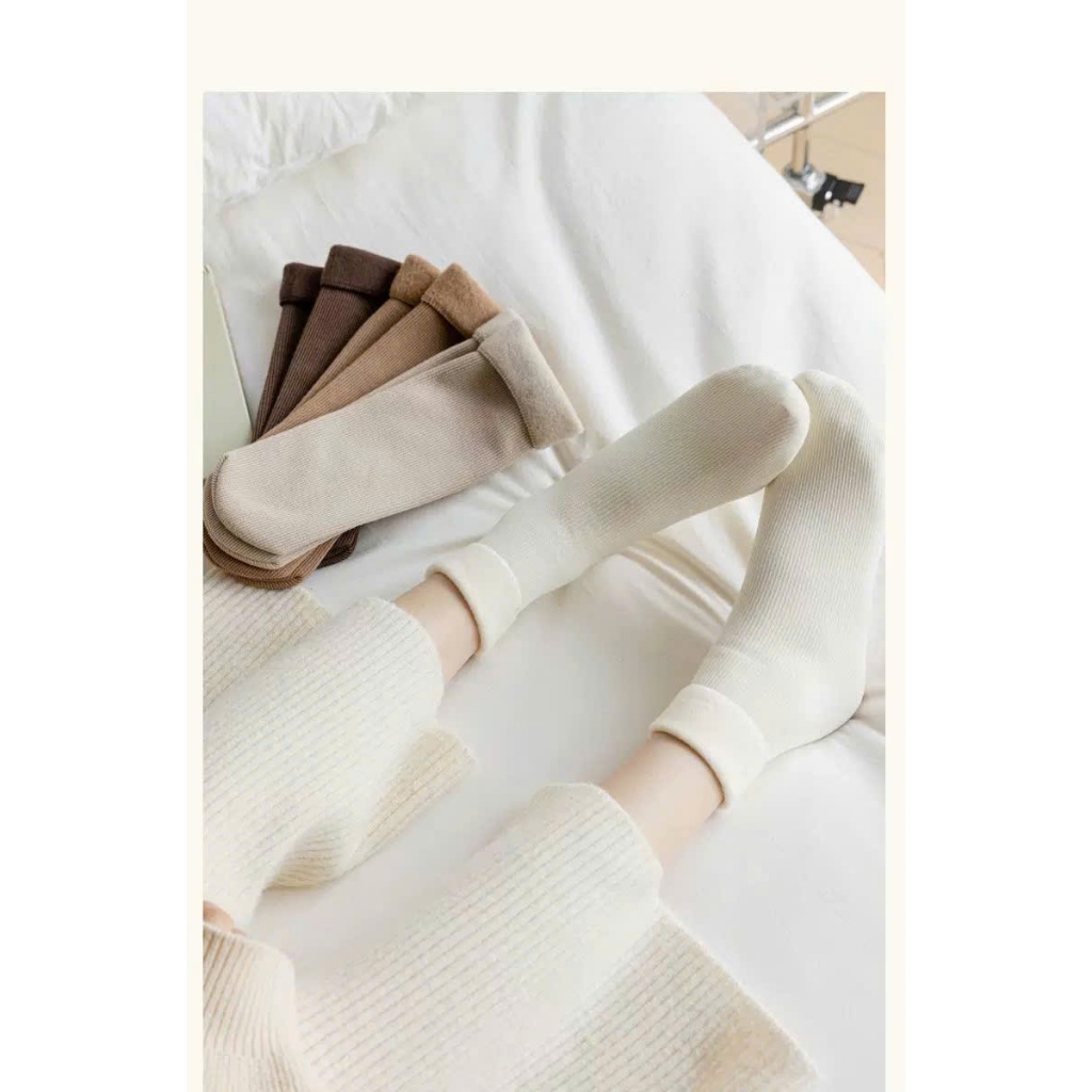 Tất Nữ Giữ Ấm Lót Lông Mềm Mịn Dày Dặn Mùa Đông Chống Lạnh Cao Cấp Giữ Nhiệt Cực Tốt Nhiều Màu Basic Êm Ái