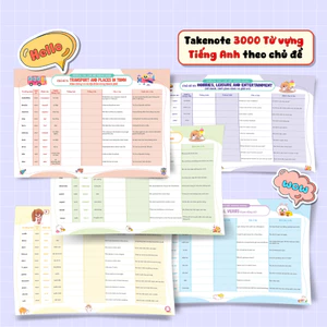 Sách - Set 140 tờ TAKENOTE 3000 Từ Vựng Tiếng Anh Theo Chủ Đề Thông Dụng, Dễ Dàng Ghi Chép, Dễ Hiểu Dễ Nhớ