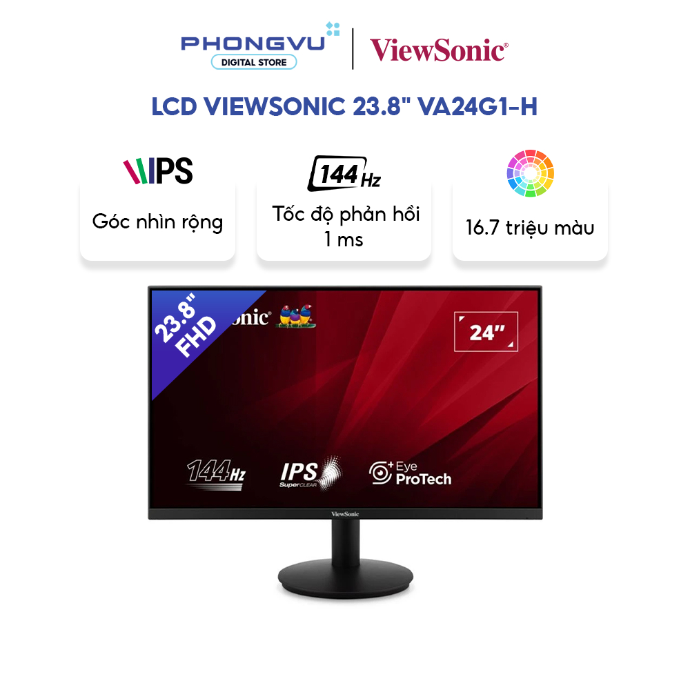 Màn hình LCD Viewsonic 23.8" VA24G1-H (1920X1080/ IPS/ 144Hz/ 1ms) Đen - bảo hành 36 (tháng) | BigBuy360 - bigbuy360.vn